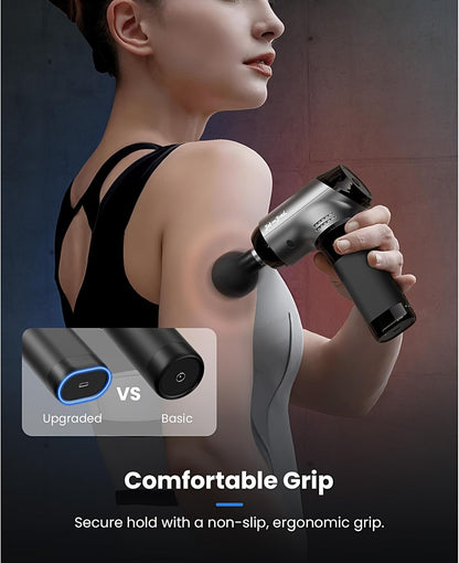 BOB AND BRAD T2 Pro Massage Gun, Percussion Muscle Massage Gun Deep Tissue with 10MM Amplitude, Upgraded 4000 mah Battery Handheld Electric Massager for Athletes Pain Relief - Midnight Black