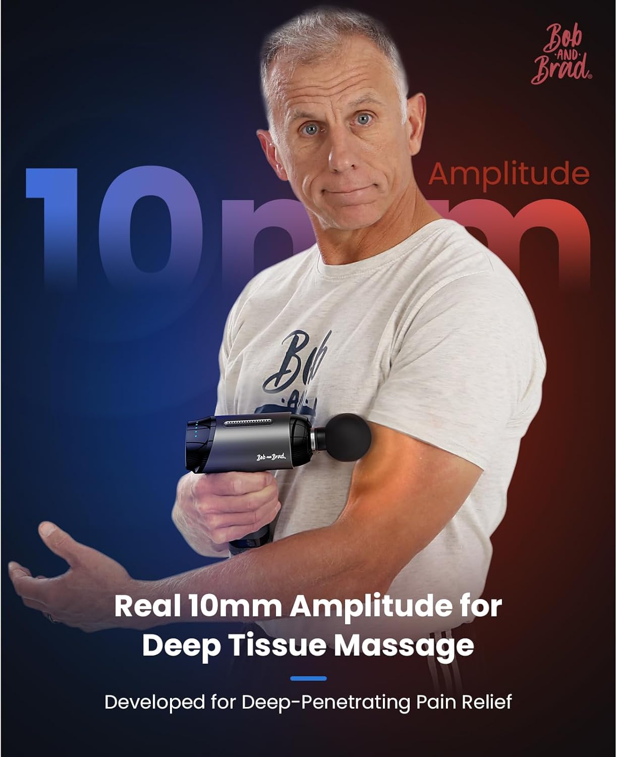 BOB AND BRAD T2 Pro Massage Gun, Percussion Muscle Massage Gun Deep Tissue with 10MM Amplitude, Upgraded 4000 mah Battery Handheld Electric Massager for Athletes Pain Relief - Midnight Black