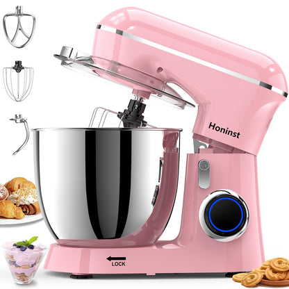 Honinst Stand Mixer, 6.5QT 10-Speed Tilt-Head Electric Stand Mixer, 3-In-1 Kitchen Mixer with Bowl, Dough Hook, Whisk and Beater, Food Mixer for Baking, Cake and Most Home Cooks, Light Green