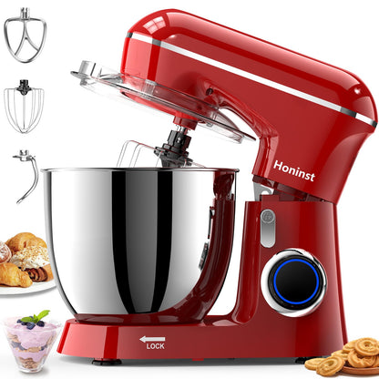 Honinst Stand Mixer, 6.5QT 10-Speed Tilt-Head Electric Stand Mixer, 3-In-1 Kitchen Mixer with Bowl, Dough Hook, Whisk and Beater, Food Mixer for Baking, Cake and Most Home Cooks, Light Green