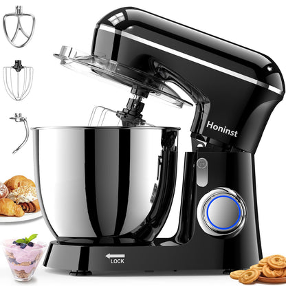 Honinst Stand Mixer, 6.5QT 10-Speed Tilt-Head Electric Stand Mixer, 3-In-1 Kitchen Mixer with Bowl, Dough Hook, Whisk and Beater, Food Mixer for Baking, Cake and Most Home Cooks, Light Green