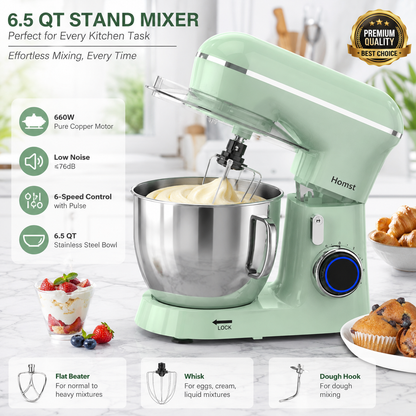HONINST Electric Stand Mixer 6.5 QT